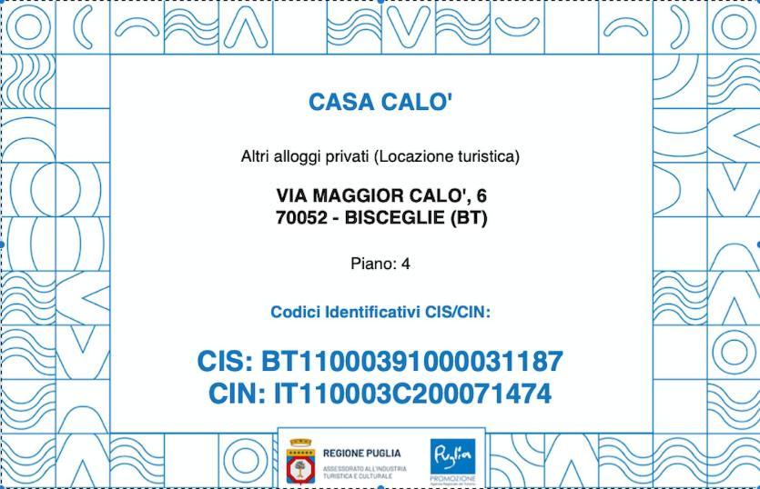 Casa Calo' Leilighet Bisceglie Eksteriør bilde